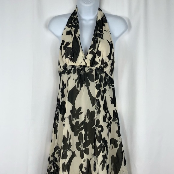 White House/Black Market Silk halter dress 2 - Picture 5 of 16